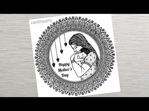 Mother s Day Mandala Art how to draw mandala for beginners Mother s Day Drawing Doodle