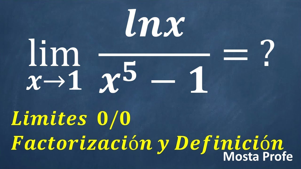 Limites con logaritmos naturales neperianos ln x limites logarítmicos por factorización y definición
