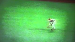 Cincinnati Reds Paul O'Neill kicks ball to infielder!