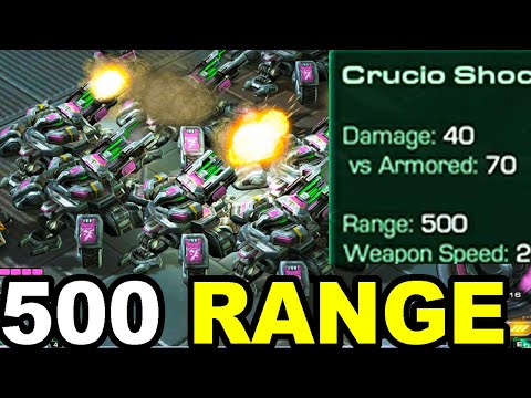 so i increased the Range of Siege Tanks to 500 and it was a nightmare Starcraft 2