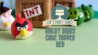 Angry birds Red bird cake topper How to make angry birds cakes red bird flower paste model