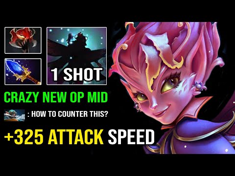 WTF +325 Attack Speed Solo Mid Dark Willow 100% Machine Gun Instant 1 Shot Everyone Dota 2