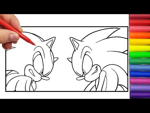 Sonic Prime VS Shadow Coloring Pages Sonic PRIME  NEW Sonic DRAWING DRAW and COLORING