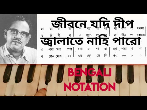 Jibone Jodi Deep Jalate Nahi Paro || Harmonium Tutorial with Swaralipi || Satinath Mukherjee.