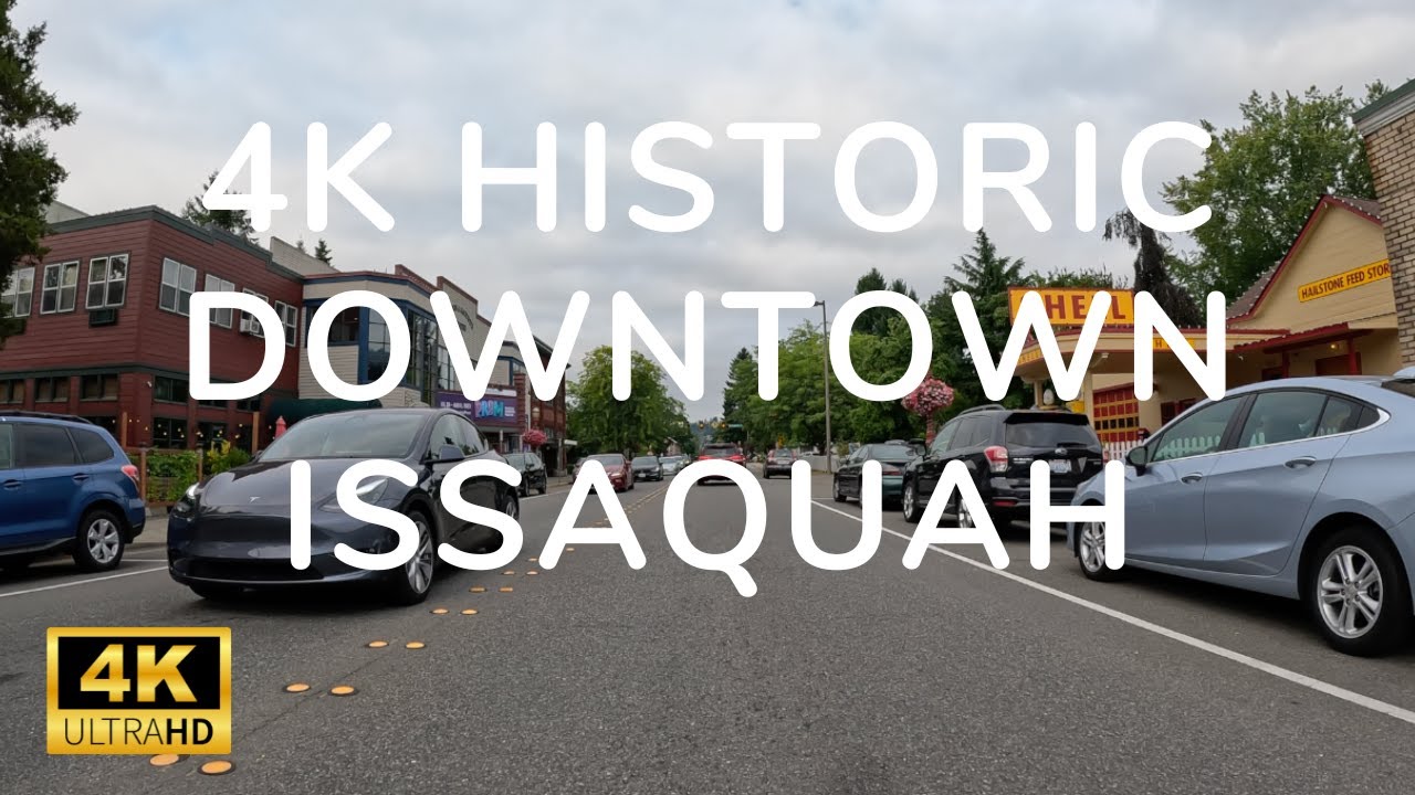 4K Drive Through Historic Downtown Issaquah | Washington, USA