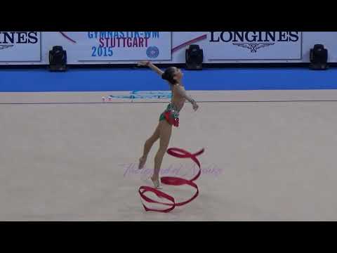 LIU Jiahui (CHN) ribbon - 2015 Stuttgart worlds Qualifs