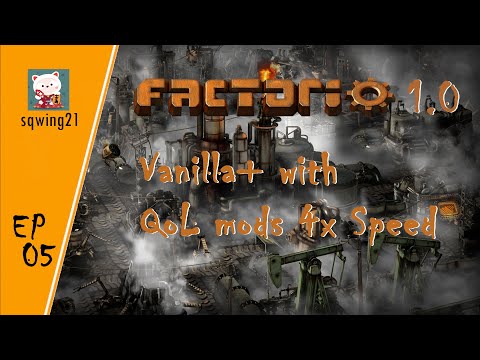 Factorio 1.0 Vanilla+ Gameplay 4x Speed EP5