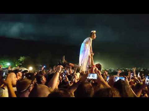 Mosh Pit Jesus crowd surfing with his Angel at Blue Ridge Rock Festival 2021 during ADTR