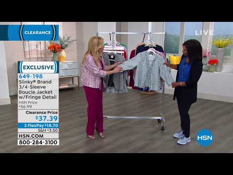 Slinky Brand 3/4Sleeve Boucle Jacket w/Fringe Detail