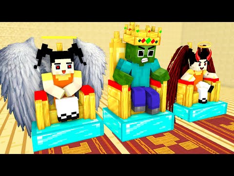 Monster School : Angel and Devil Squid Game Doll and King Zombie- Minecraft Animation