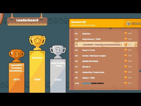 Axie Classic Season 22 Getting Top 3 With Triple Lunge!! 3x 48 Speed, 2x Razor Bite + Spiky Wing!!