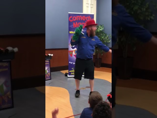Mitch the Magician and Alex the Alligator entertain at a local Library show!