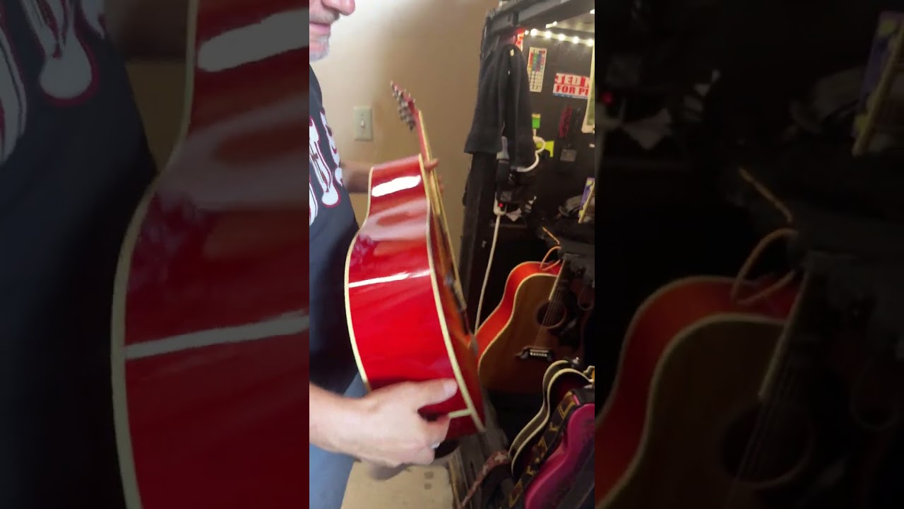 Tesla's Frank Hannon shows his signature Gibson Love Dove acoustic guitar - YouTube