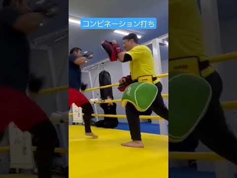 ジャブ、ロー、左フック、右ストレート、右ミドルのコンビネーション打ち #格闘技 #トレーニング #ダイエット #筋トレ