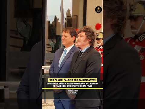 Governador Tarcísio de Freitas recebe Javier Milei no Palácio dos Bandeirantes, em São Paulo