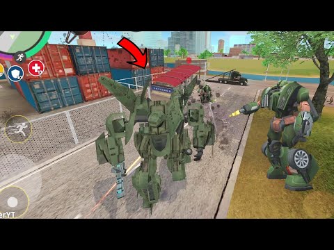 Rope Hero Vice Town - (Transformer Jet Airplane Robot Fight Police Car Robot) Huge Airplane Robot