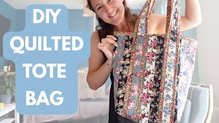 DIY Quilted Tote Bag Sewing Tutorial - Beginner Friendly