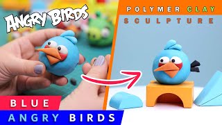 Making clay sculpture of angry birds (THE BLUES) with polymer clay, action figure diorama