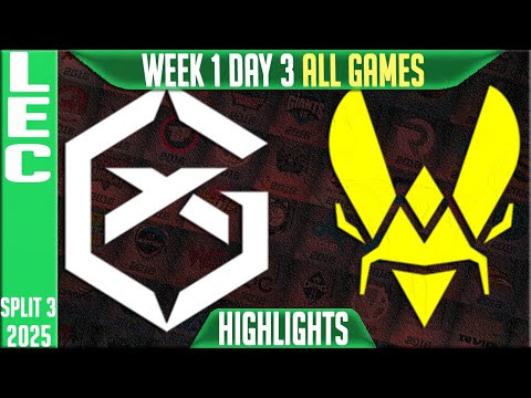 GX vs VIT ALL GAMES Highlights | LEC W1D3 Split 3 | GiantX vs Team Vitality