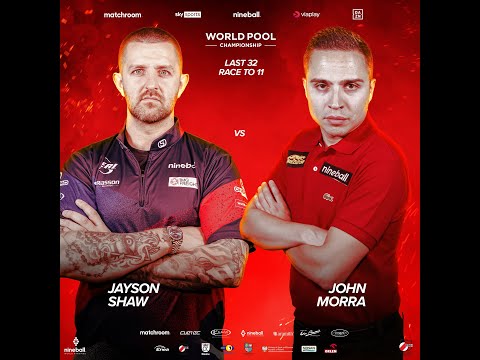 Biliárd VB 2023 Last 32 Jayson Shaw vs John Morra 2023 02 03 HUN & ENG