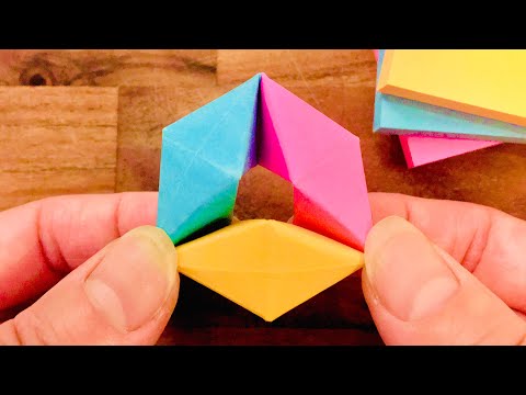 Paper Origami Toy Moving Flexagon - Sticky Note Origami fidget toy - Easy Origami Toy - Paper Craft