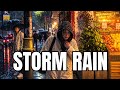 🌧️ STORM RAIN in ISTANBUL | Sudden Spring Rain Walk Through the City at Night (4K, no talking)