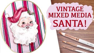 Step By Step Mixed Media Santa!
