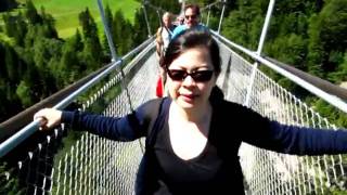 preview picture of video 'Longest foot suspension bridge in Europe (Mostelberg, Switzerland)'