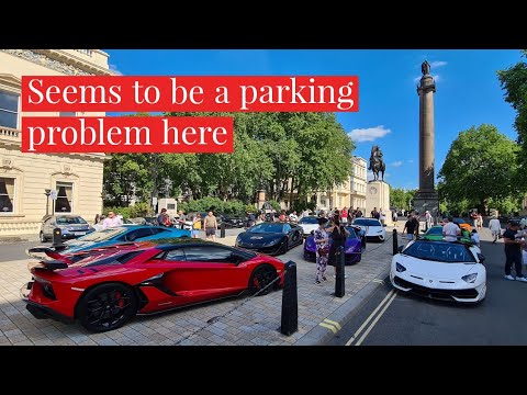 Seems to be a parking problem here. Lamborghinis 'take over' central London