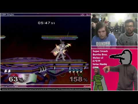 Vortex SSBM - 2/9 - SpecialSnowflake (Mewtwo) Vs. (-w-,,,)- (Marth) - LR2