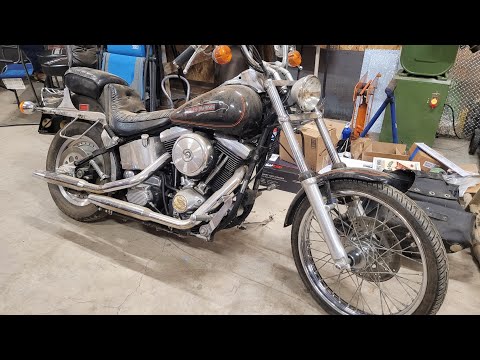 91 Harley softail custom barn find part 1