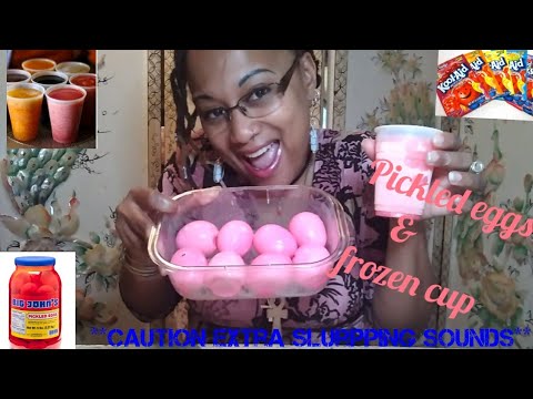 Homemade Pickled Eggs Mukbang | Kool-Aid Frozen Cup |...
