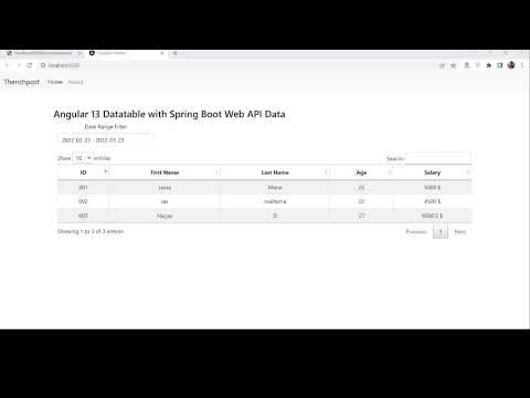 Angular 13 Datatable With Spring Boot Web Api Data