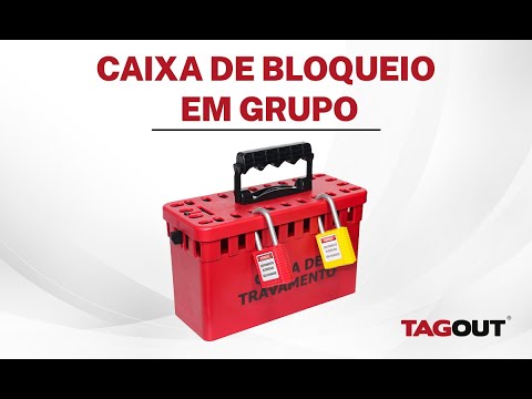 Vídeo Caixa de Bloqueio em Grupo para 13 cadeados com Alça Plástica