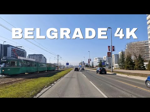 Driving in Belgrade, Serbia - airport to Novi Beograd | 4K UHD