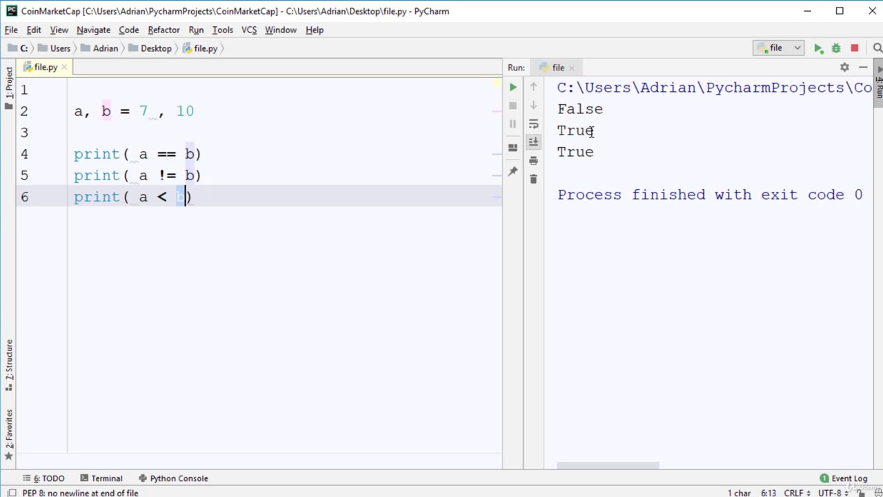 #9 Comparison operators | Comparison and logical operators | Python Tutorial for Beginners