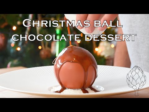 Chocolate Christmas ball dessert! - Fine dining Christmas menu special