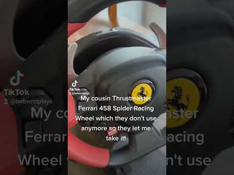 My new Thrustmaster Ferrari 458 Spider Racing Wheel I got from my cousin's!