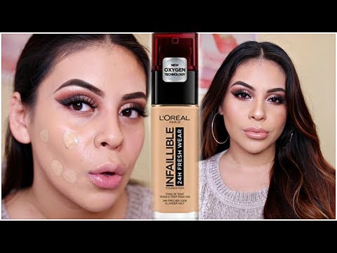 NEW L'OREAL INFALLIBLE FRESH WEAR 24HR FOUNDATION: FIRST IMPRESSION, REVIEW & DEMO! | JuicyJas
