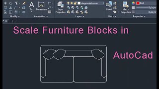 AutoCad Scaling Tutorial | How To Scale Furniture Blocks