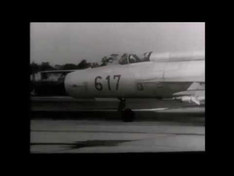 East German MiG-21MF start up and takeoff (c1970)