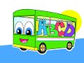 The Wheels On The Bus Green Bus Version Nursery Rhymes HD