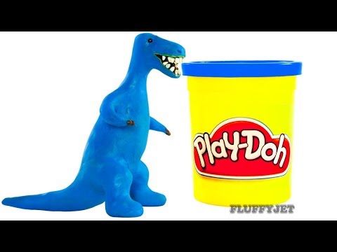 T-Rex Dinosaur Cartoon Play Doh Stop Motion Animation video