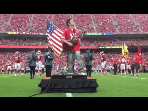 12 year old Aidan Fisher - Kansas City Chiefs National Anthem