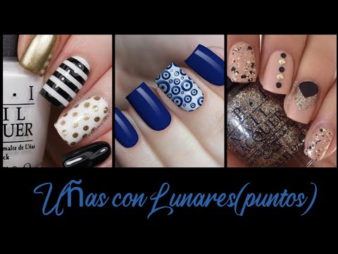 UÑAS CON LUNARES👌 UÑAS JUVENILES CON PUNTOS|nail 2021|diseos de uñas cortas tendencia de lunares