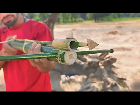 Making Crossbow And Arrow From Bamboo 