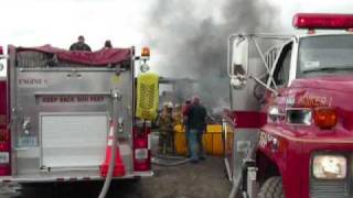 preview picture of video 'Large Junkyard Fire Fueled By High WInds, Lake Station Indiana'