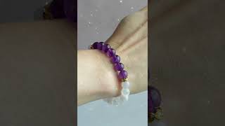 Náramek - ametyst, selenit, chalcedon 