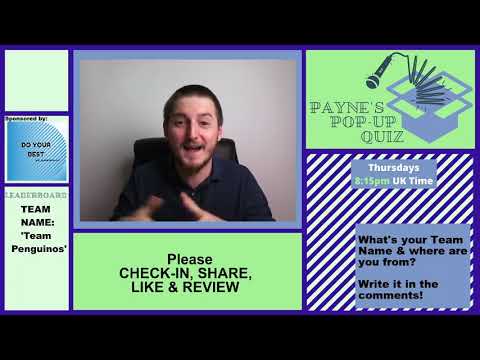 Payne's Pop Up Quiz No 43