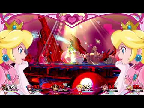 Super Smash Bros. Ultimate (Ganondorf Vs. Pyra/Mythra Vs. DK Vs. Peach Vs Fake Pyra/Mythra Vs Wendy)